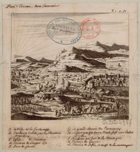 Map of Yerevan from Six Voyages of Jean-Baptiste Tavernier, 1676